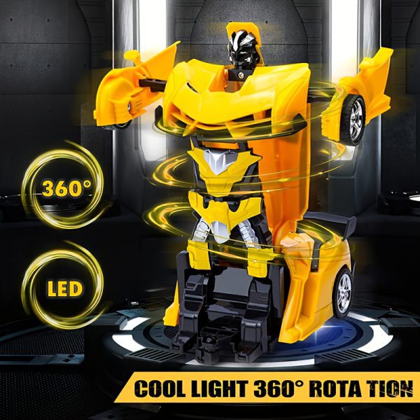 Remote Control Transform Car Robot Toy With Lights Deformation RC Car 360°Rotating Stunt Race Car Toys + Digital LED Watch FREE