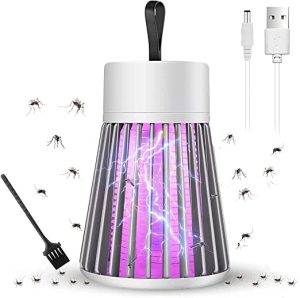 Bug Zapper Mosquito Trap Killer Lamp Electric LED UV Flying Insect Repellent Light Portable USB Rechargeable Trap Flying Insect Killer for Home Pest Control Insect Repellent + Digital LED Watch FREE