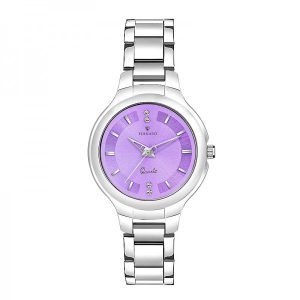 EDINARO Watches For Women Round Studded Dial |Long Battery Life|Stainless Steel Adjustable Bracelet Chain Strap|Double Lock Clasp Safety Watches