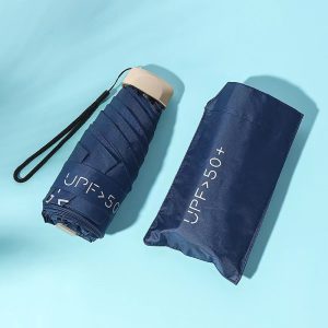 9033 Metal Umbrella Head Flat 5-Fold Portable Easy To Use For Sunny And Rainy Weather + Digital LED Watch FREE