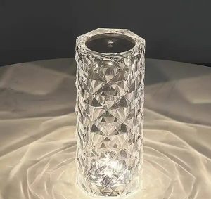Crystal Table Lamp Rose Light, LED Projector, 3 Colors Touch Adjustable Romantic Diamond Atmosphere Light, USB Touch Night Light For Bar, Bedroom, Gift For Kids Girls Lover